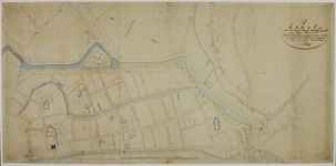 219007 Kaart van de stadswallen aan de zuidoost- en oostzijde van de binnenstad te Utrecht met aanduiding van de ...